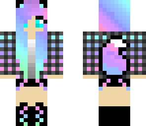 plaid cottoncandy fox girl