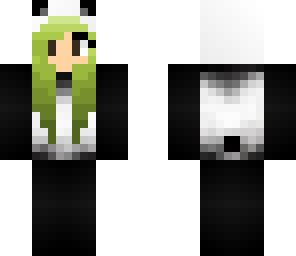 green headed panda girl