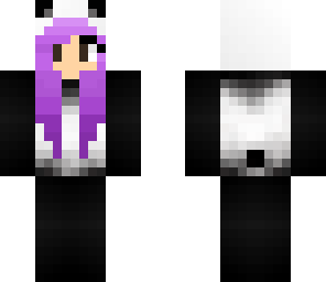 purple headed panda girl