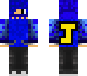 blue hooded man