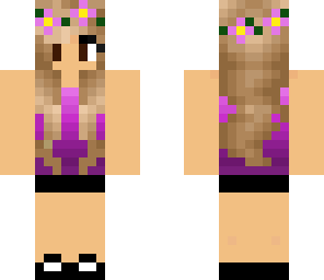 fixed purple flower girl skin