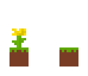 dandelion on grass block