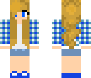 blonde girl with plaid