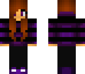 girl with purple and black striped jacket