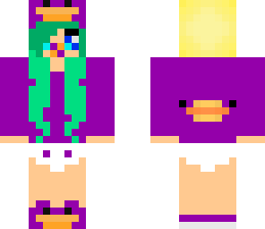 purple and mint green duck