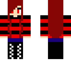 black and red striped girl