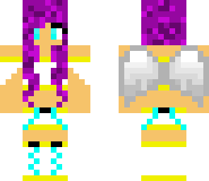 violet and cyan tan angel