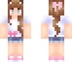 simple cat girl with ponytail