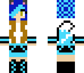 brunette blue panda girl