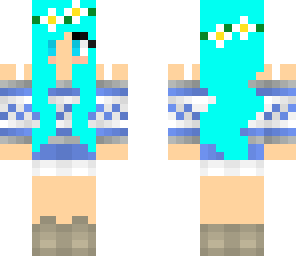 flower child blue hair girl