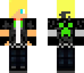 blond teen boy green creeper