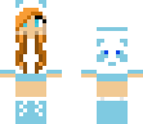 brunette blue panda girl