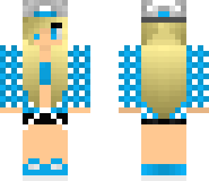 blue skater girl with headphones