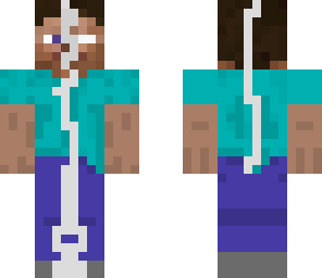 steve and half herobrine