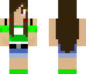 cute green loving girl