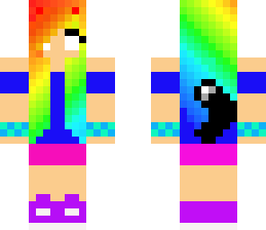 rainbow herobine cat girl