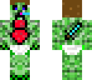 wierd crepper man with tie and sword