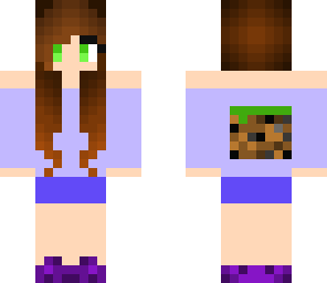 minecraft girl dirt block on back