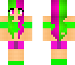 pink and green girl