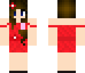 red prom girl with flower