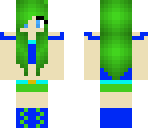 green and blue girl