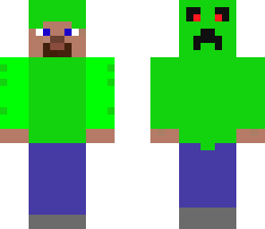 steve with creeper hoodie