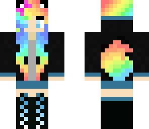 rainbow blue fox girl