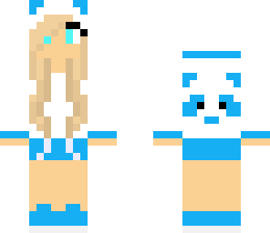 edited blue panda girl cute