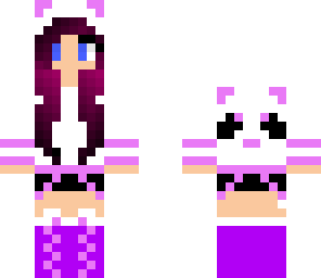 purple pink panda girl