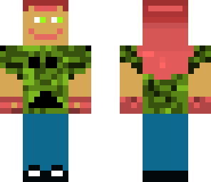 red hair creeper t-shirt lady with gloves