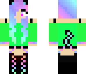 cat gal in a green outfit