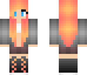 pink orange hair girl
