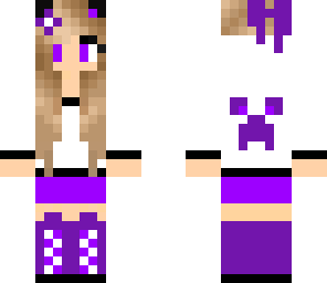 purple and white creeper girl