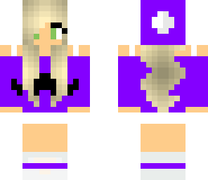 purple girl with moustace