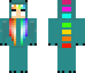 dino ranibow hair