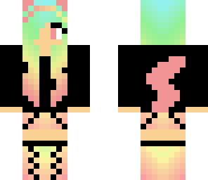 cute rainbow cat girl