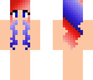 red and blue hair