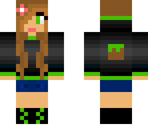 girl in green hoodie