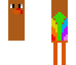 turkey with rainbow tail feathers