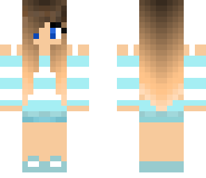 blue stripped girl