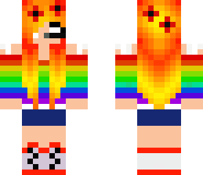 rainbow herobrine girl gamer