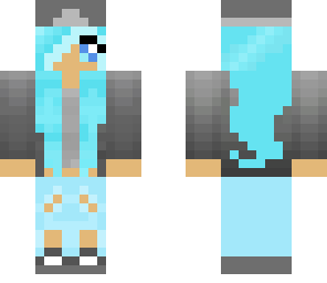 blue haired female skin
