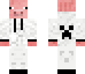 pig in black an white hoodie