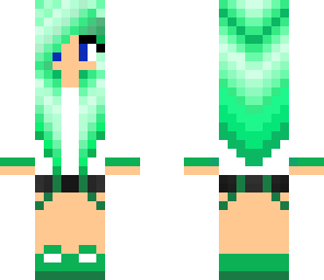 green n white hair