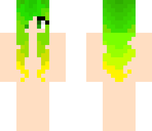 yellow and green girl hair base