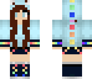 derpy rainbow dinosaur hoodie girl