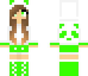 neon green panda girl