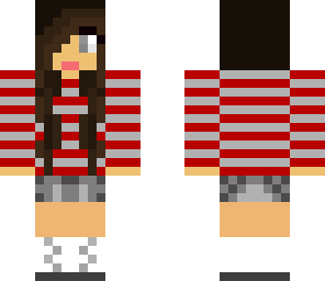 headphones red and silver girl