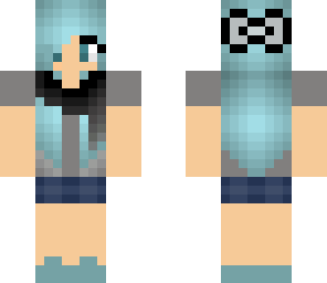 blue haired scarf girl