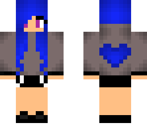 blue hearted hoodie gurl